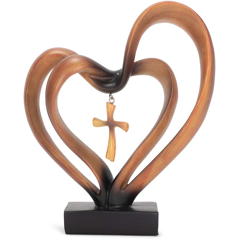 Dicksons Marriage Takes Three 8.5 x 9.5 Resin Stone Pedestal Table Top Decoration (Brown) - Image 3